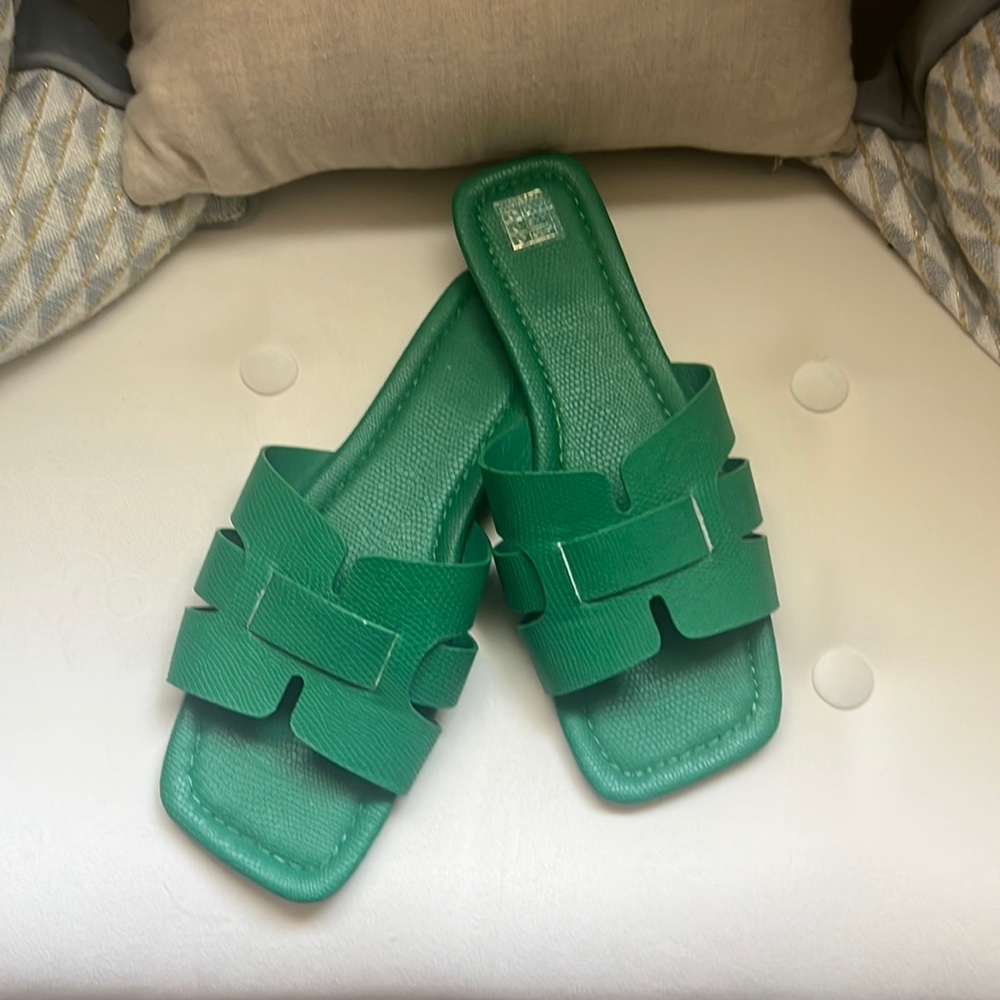Green Women's Slide Sandals